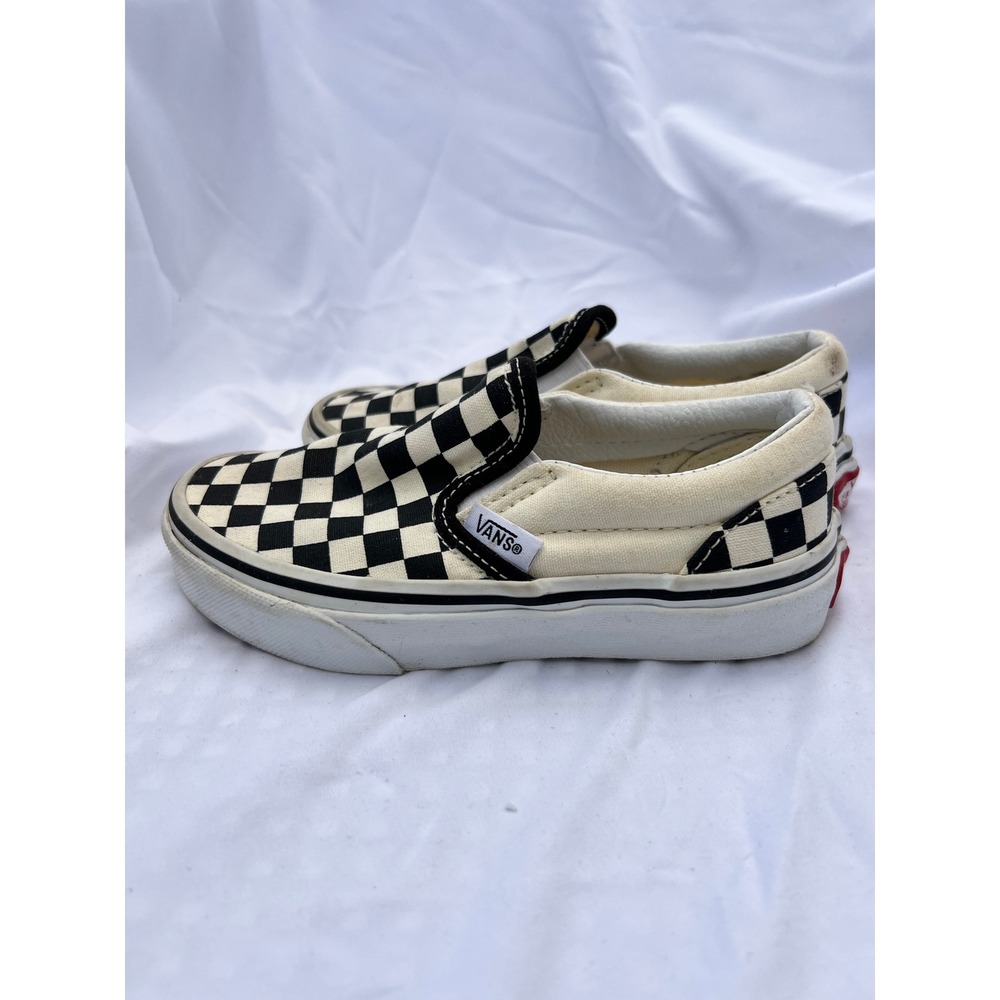 Vans Kids Checkerboard Slip-On‎ Sneakers Black White US 12.0 Kids 721356 - Picture 6 of 8